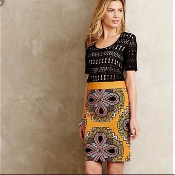 Anthropologie Maeve Clementina Pencil Skirt 2 - Picture 6 of 7